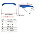 thumbnail image 3 of 4 Bow Boat Pontoon Bimini Top Cover Sun Shade Boat Replacement Canvas Cover, 5 Colors 5 Sizes, 3 of 11