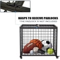 thumbnail image 2 of Rolling Sports Ball Storage Cart, Multi Large Sports Equipment Organizer Holder with Lockable Lid, Indoor Outdoor Ball Cage Bin Sport Rack for Gym, School, Club, 2 of 8