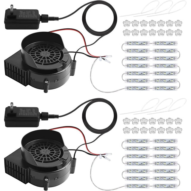 Replacement Air Blower for Inflatables .A Inflatable Air Fan Blower with Bright Colorful Projection Lamp LED Light &v/A Adapter for Halloween Christmas Inflatable Outdoor Decoratio