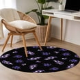 thumbnail image 4 of Purple Olive Fruits Round Area Rug 3Ft Washable Small Circle Rugs for Kitchen Entryway, Spring Farm Branches Leaves Plants Black Non-Slip Carpet Floor Mats Indoor Outdoor Carpet Runner Home Decor, 4 of 8