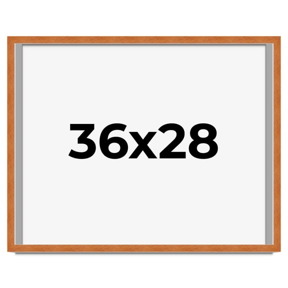 36x28 Shadow Box Frame Brown | 0.875 Inches Deep Real Wood Contemporary Shadowbox Display Frame |