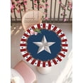 thumbnail image 4 of July 4th Round Fitted Tablecloth with Elastic Edge-Western Star on Blue Table Cloth for 36"-44" Circle Tables,Waterproof Oil-Proof Table Cover for Outdoor Picnic Party Events,USA Flag Red White Stripe, 4 of 6