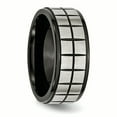 thumbnail image 4 of Bague en Acier Inoxydable Brossé et Noir Plaqué IP 9mm Taille 9, 4 of 6