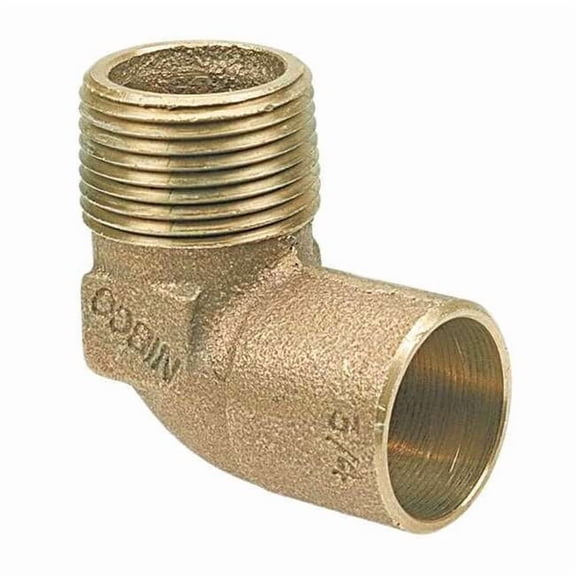 Nibco Reducing Elbow,90 Deg,LL Cast BRZ,1/2" 707-4R-LF 1/2X3/4