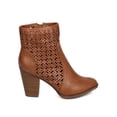 thumbnail image 2 of New Women Breckelles Heather-42 Leatherette Perforated Chunky Heel Bootie, 2 of 5