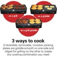 thumbnail image 2 of 3-in-1 Electric Indoor Grill + Griddle, 8-Serving, Reversible Nonstick Plates, 2 Cooking Zones with Adjustable Temperature (38546), Black, 2 of 7