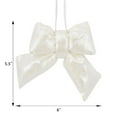 thumbnail image 5 of Holiday Time 1 Count 5.5" Christmas Metallic Puffy Bow Ornament, White, 5 of 5