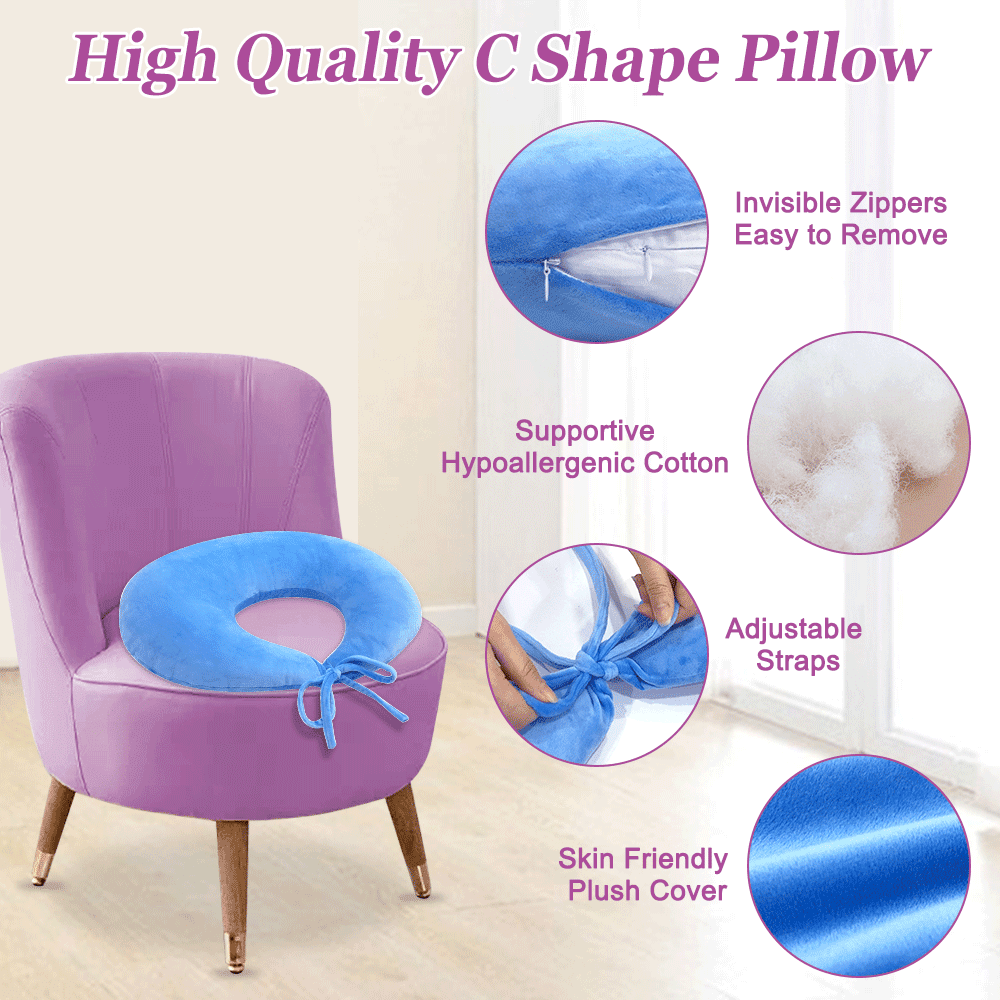 BBL Pillow After Surgery - Brazilian Butt Lift Pillow for Sitting, Sleeping, and Driving (Blue)