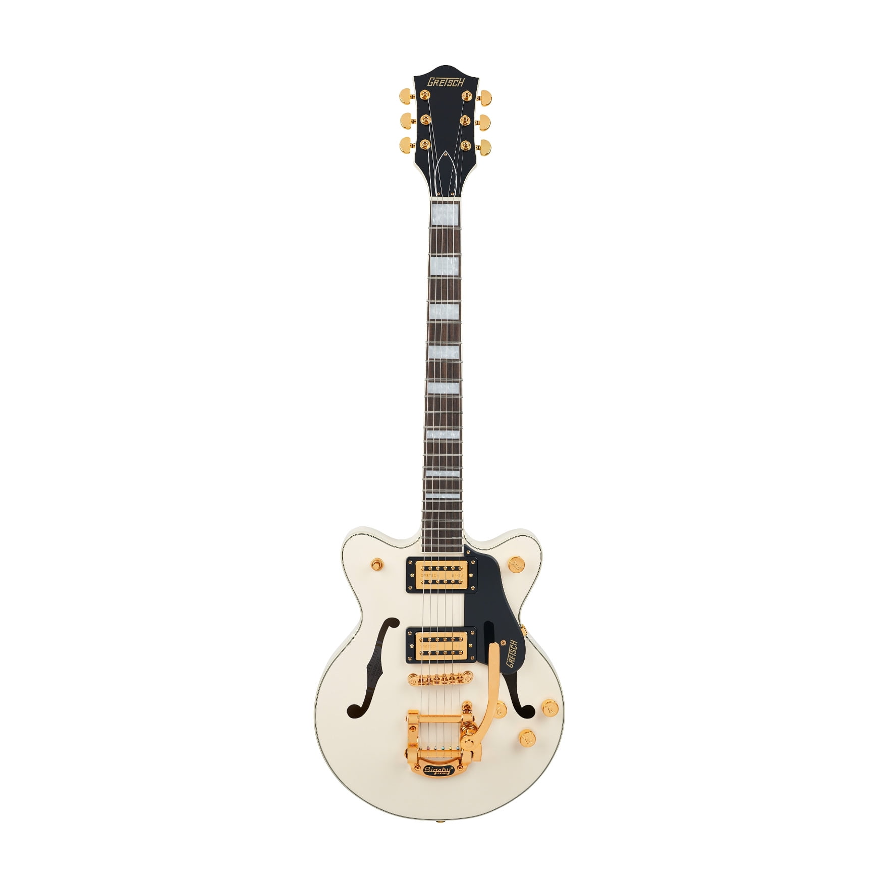 Gretsch G2655TG Streamliner Center Block Jr. Double-Cut 6-String Electric Guitar with Bigsby B50 and Laurel Fingerboard (Vintage White)