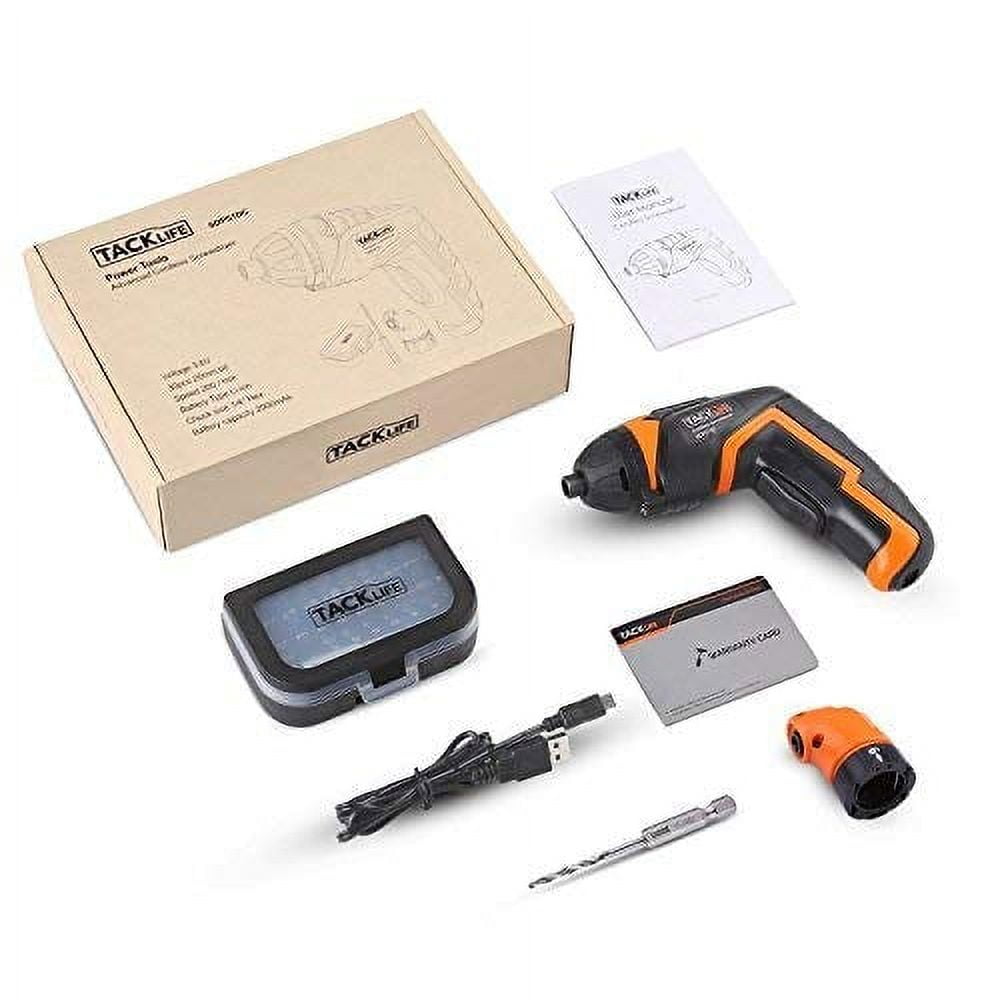 Tacklife 20V Cordless Electric Screwdriver with Home Tool Kit, 60pcs Home Repair Tool Accessories, PHK06B 