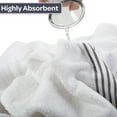 thumbnail image 5 of Lavish Home 35x70 Bath Towels - 2PC Quick Dry Cotton Towel Set, White/Gray, 5 of 6