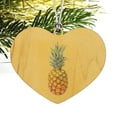 thumbnail image 2 of Pineapple Fruit on Yellow Tropical Background Heart Love Wood Christmas Tree Holiday Ornament, 2 of 3