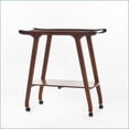 thumbnail image 2 of Bar Cart, Modern Sleek Design with Storage Shelf & Wheels | Mahogany | Acacia Wood, 2 of 9