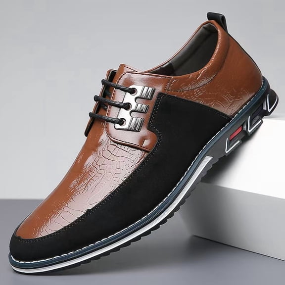Men's Patchwork Lace-up Casual Shoes