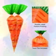 thumbnail image 3 of Easter Carrot Cone Cellophane Bags Orange Goodie Treat Bag Carrot Designs for Easter Gift Wrap Bags Triangle Plastic Bag for Candy Cookies Party Supplies Favors, 3 of 4