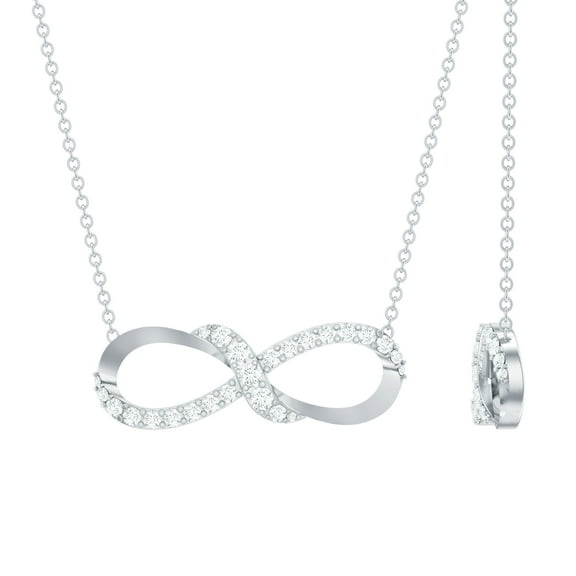 Rosec Jewels Lab Created Diamond Infinity Necklace for Women - EF-VS Grade - Ready to Gift for Valentines, 925 Sterling Silver