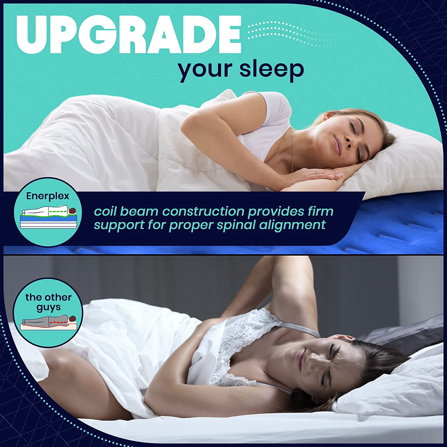 EnerPlex Air Mattress with Built-in Pump - Double Height Inflatable Mattress for Camping, Home & Portable Travel - Twin, 18 Inch