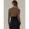 thumbnail image 3 of DARING DIVA Elegant Solid Color Bolero Shrug XS Black XL Dark Brown, 3 of 6