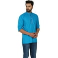 thumbnail image 2 of SKAVIJ Mens Cotton Embroidered Shirt Casual Long Sleeve Button Down Shirts Summer Beach Tops (Small, Turquoise), 2 of 6