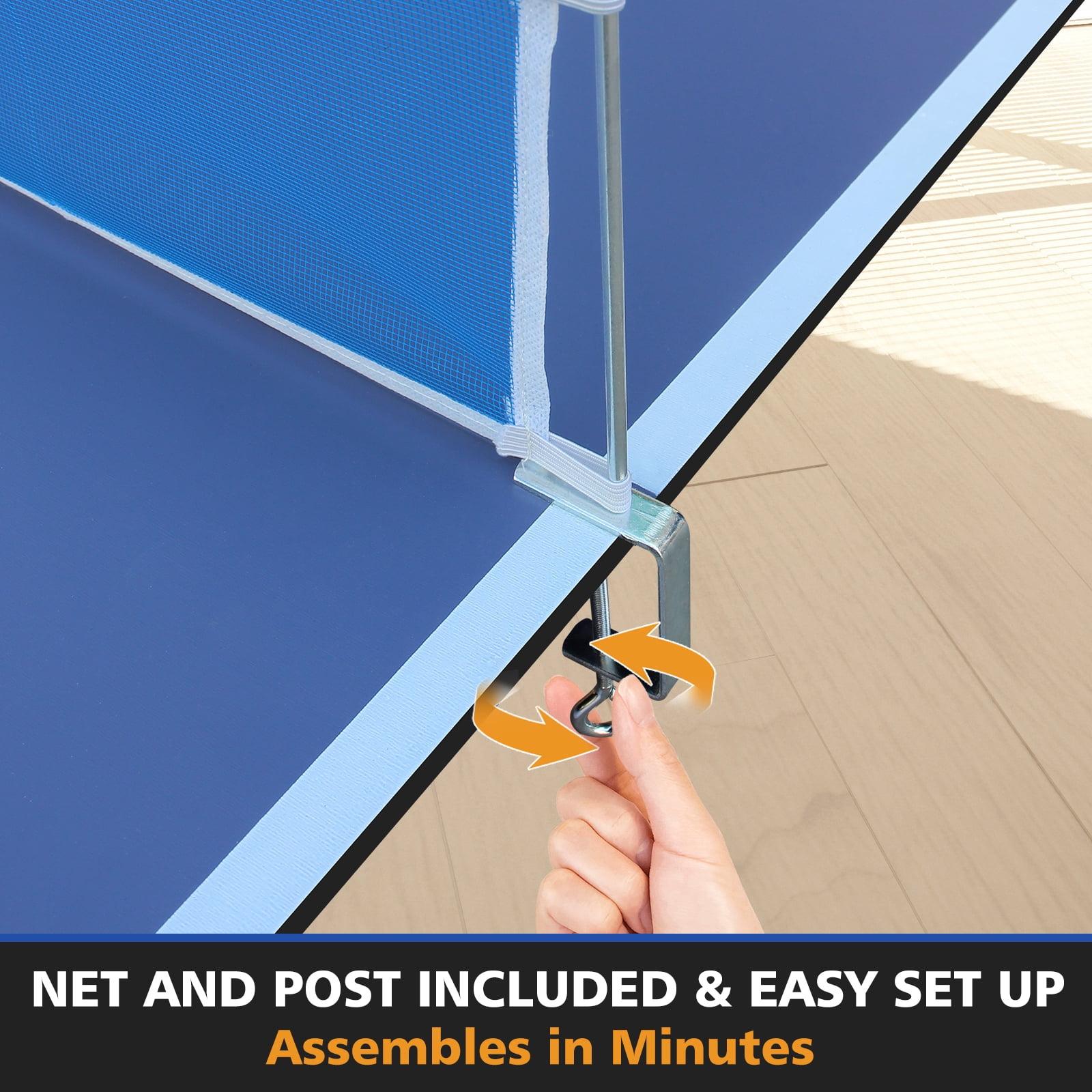 KL KLB Sport Mid-Size Ping Pong Conversion Top with Net Set for Billiard and Pool Tables - Regulation Top Converts Billiards into Ping Pong Table