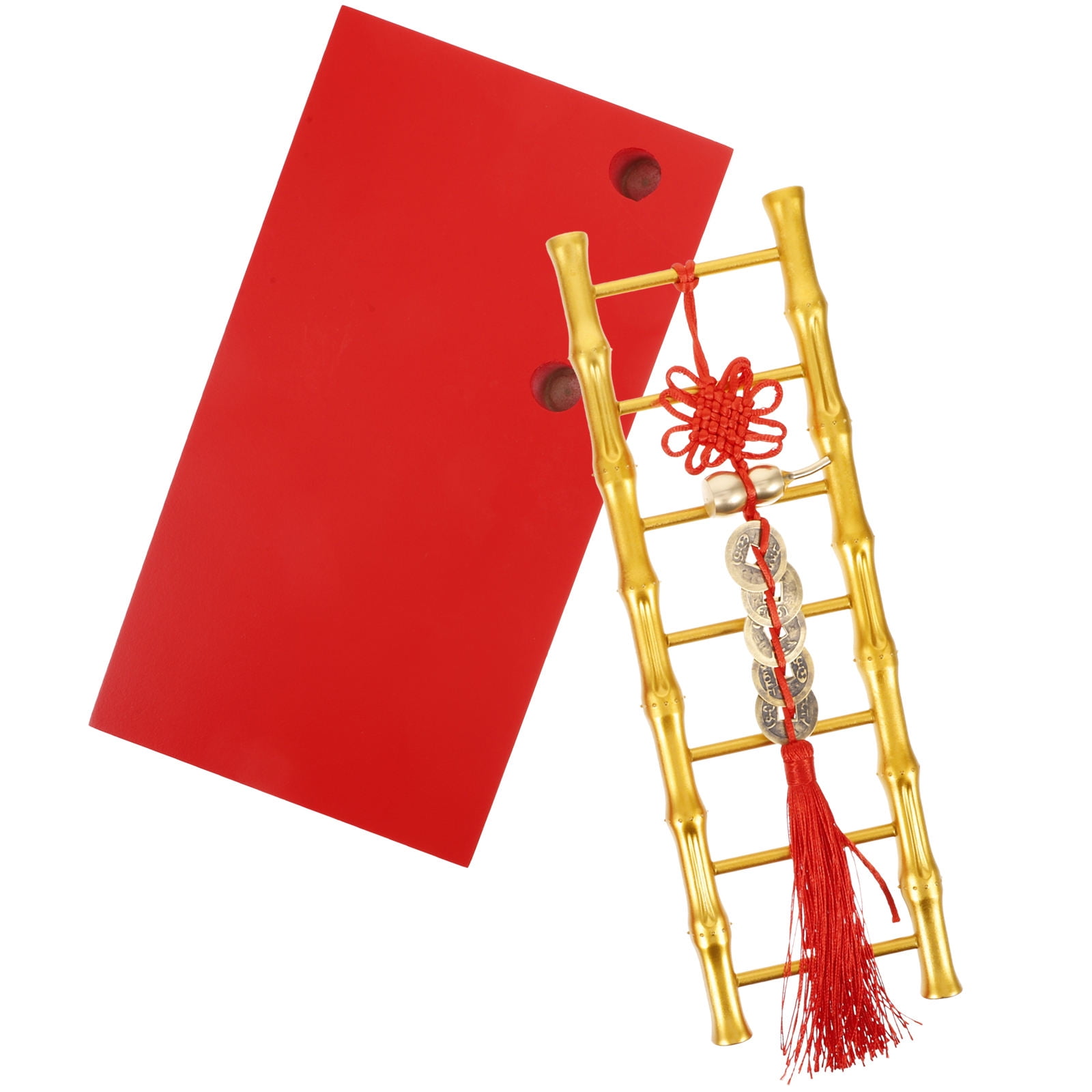 Minkissy Chinese New Year Decorations Ornaments Ladder Ornament Wood Decoration 1Pack