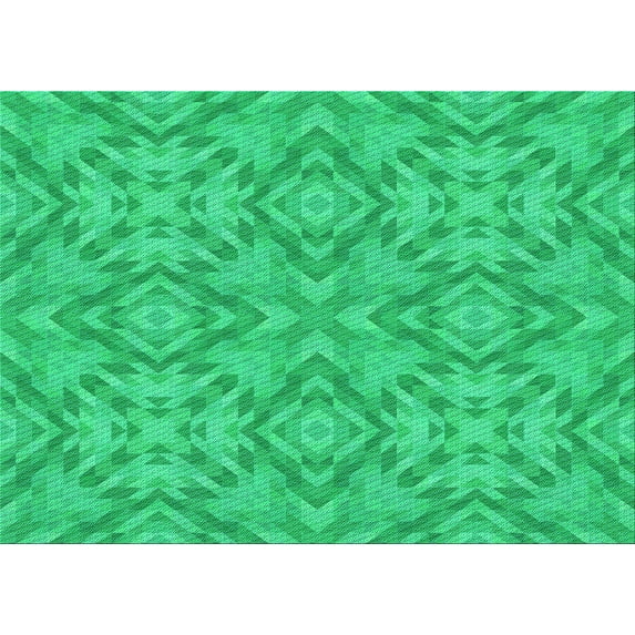 Ahgly Company Indoor Rectangle Patterned SpringGreen Area Rugs, 4' x 6'