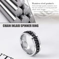 thumbnail image 6 of 9Pcs Stainless Steel Band Rings for Men Women Cool Fidget Spinning Chain Ring Anxiety Relief Fashion Simple Wedding Engagement Black Ring Set, 6 of 7