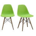 thumbnail image 1 of ViscoLogic PRAGUE Chaises de Salle à Manger Latérales Style Eames Eiffel, Vertes (Ensemble de 2), 1 of 3