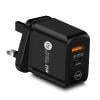 thumbnail image 1 of 25W PD QC3.0 Teléfono móvil Carga de pared USB Tipo C Cargador rápido (Negro Reino Unido), 1 of 9