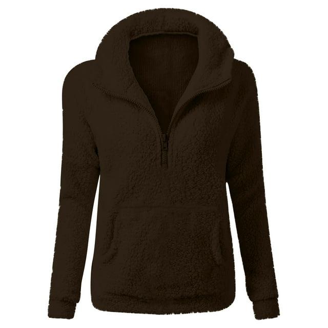 LSLJS Chandails à Fermeture Éclair pour Femmes Vestes Manches Longues Chandail à Capuche Décontracté Ample Manteau avec Poches