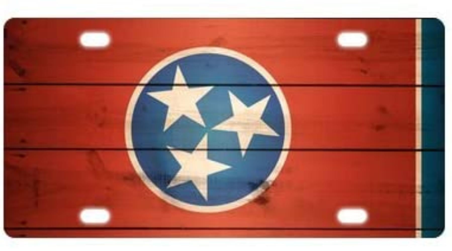 4 Holes North Carolina State Flag Classic Car Accessories Auto Durable Metal License Plate Frame Car Tag 12 X 6 inches 