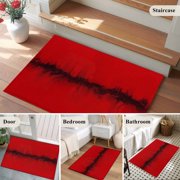 Entryway Rug 2'x3', Red Black Ombre Small Rug for Kitchen Bathroom Door Mat Indoor Entrance, Modern Abstract Art Non-Slip Area Rugs Floor Mats Carpet Front Door Rugs