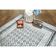 thumbnail image 2 of Ambient Rugs Bordered Transitional Rug - 2 ft. x 4 ft., Light Grey, Accent Rug with Geometric Pattern, 2 of 9