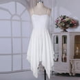 thumbnail image 3 of MSemis Women's Chiffon Spaghetti Strap Asymmetric Lyrical Dance Swing Party Dress, 3 of 4