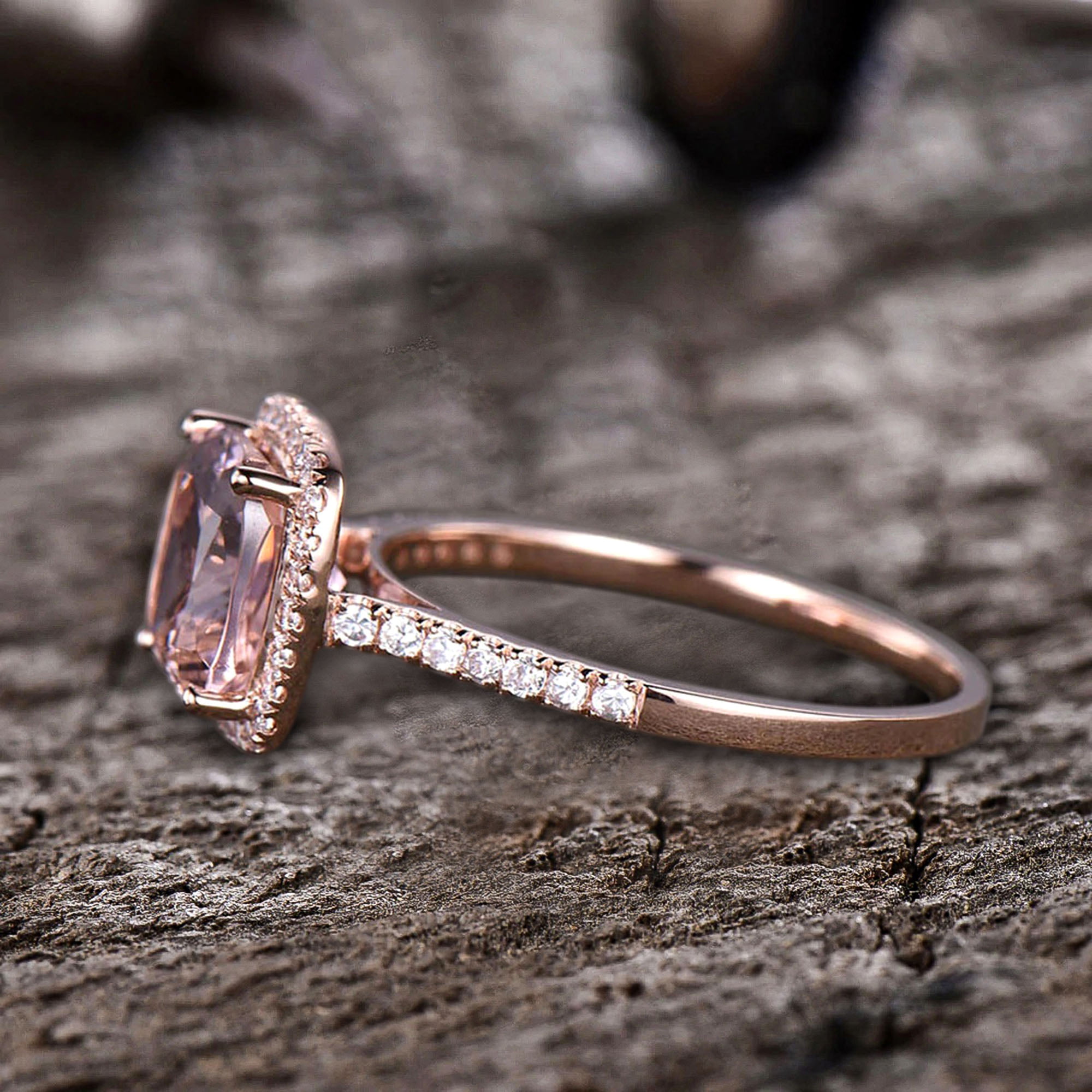 Morganite Ring, 14k Rose Gold Ring, Pink Morganite Ring, Engagement Ring, Wedding  Ring, Luxury Ring, Ring/Band, Round Cut Ring - Rajasthan Living