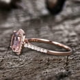 thumbnail image 4 of 10mm 4.75 Carat Caushion Cut Pink Morganite Odessa Diamond Moissanite 10k Rose Gold Halo Engagement Ring, 4 of 6