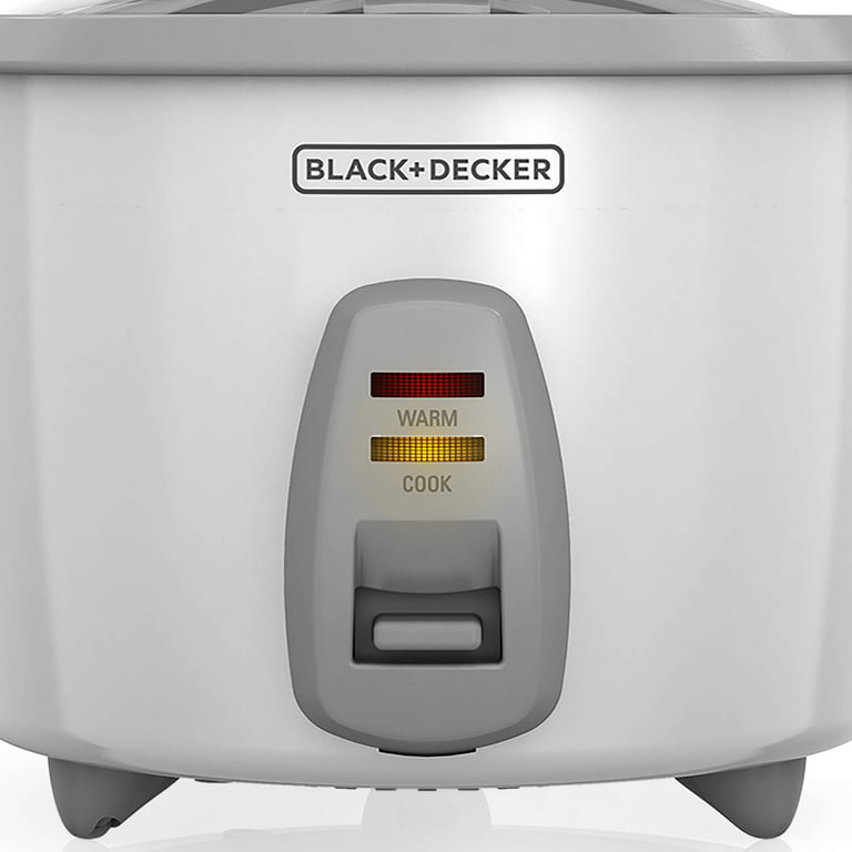 BLACK+DECKER Rice Cooker 16 Cups Cooked (8 Cups Uncooked) with Steaming  Basket, Removable Non-Stick Bowl, White: Home & Kitchen 