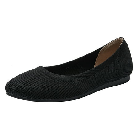

Women‘s Breathable Knit Flat Shoes Closed Toe Slip-on Comfy Casual Shoes Women‘s Solid Color Cozy Shoes