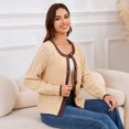 thumbnail image 5 of Usaibhir Womens Knit Button Up Cardigan Sweaters with Pockets Long Sleeve Crew Neck Open Front Sweater Jackets Outerwear, 5 of 8