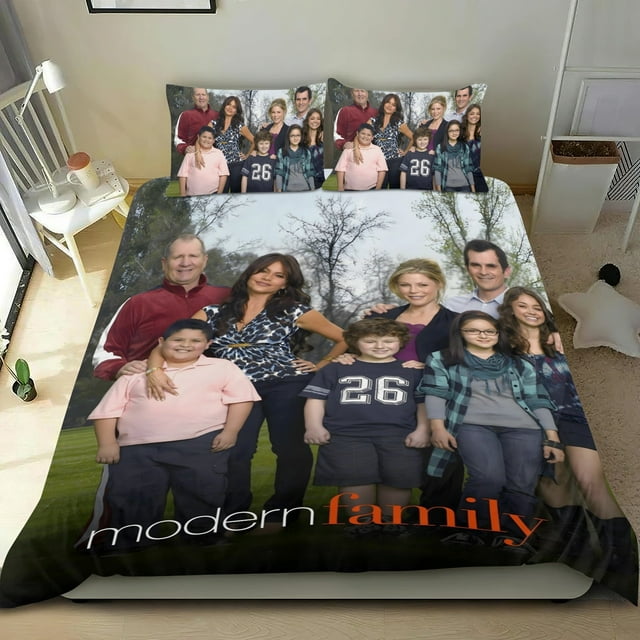 Familia Moderna Conjunto de sábanas temático, trío de piezas, cómodo y amigable con la piel, diseño único, regalo de decoración para el hogar para familiares, amigos y fans,140cm *210cm