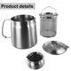 thumbnail image 5 of 1pcs 304 Stainless Steel Oil Filter Kettle Small Frying Pan With Frying Net Kitchen Tools Gadgets Cooking Tool, 5 of 10