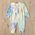 thumbnail image 6 of Ruyang Infant Baby Zip Up Jumpsuit Cute Bunny Ear Tie Dye Hooded Romper Long Sleeve Footless One Piece Outfit for Newborn Boys Girls, 6 of 6