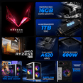 thumbnail image 3 of Computadora Escritorio Completa Xtreme PC Gaming AMD Radeon 780M Ryzen 9 7900 16GB DDR5 SSD 1TB Monitor Curvo 27 100Hz WIFI White juegos casuales, trabajo y estudio, 3 of 6