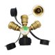 thumbnail image 2 of 3 Way Propane Splitter with Gauge and Shut-Off Valve 3 Y Propane Gas Splitter Propane LP Tank Tee Gauge Adapter, 2 of 5