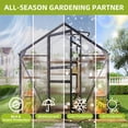 thumbnail image 5 of Fairy Outdoor Greenhouse 6x4 FT, Polycarbonate Walk-in Green House with Aluminum Frame & Roof Vent for Backyard Plants, 5 of 7