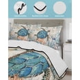 thumbnail image 4 of Quilts Twin XL Size, Ocean Turtle Soft Comforter Bedding Set for Bed, Coastal Nautical Coral Starfish Blue Lightweight Quilted Bedspread with Pillow Cover(2 Pieces) for All Season, 68x98 Inch, 4 of 6