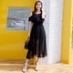thumbnail image 2 of Vestido de gasa de verano, ajustado, adelgazante, fresco, con hombros descubiertos, cintura alta, vestido largo para lactancia., 2 of 4