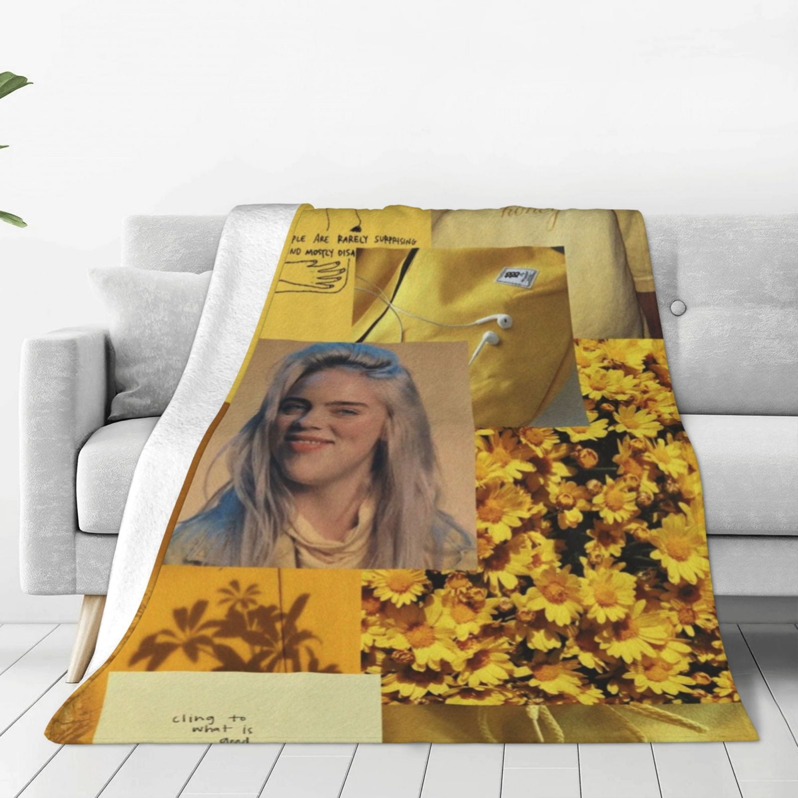 Billie Eilish Yellow Blanket Billie Eilish Poster Fleece Blanket Light Super Soft Flannel Blanket Bedroom Living Room Couch Blanket Bedding Gift For Billie Eilish Fans 40x30 Inches Walmart