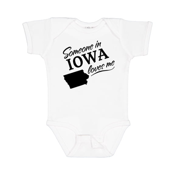 Inktastic Someone in Iowa Loves Me Boys or Girls Baby Bodysuit