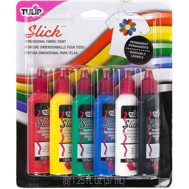 Tulip Washable Slick D Fabric Paint Set, Assorted Colors, Set of -  Walmart.com